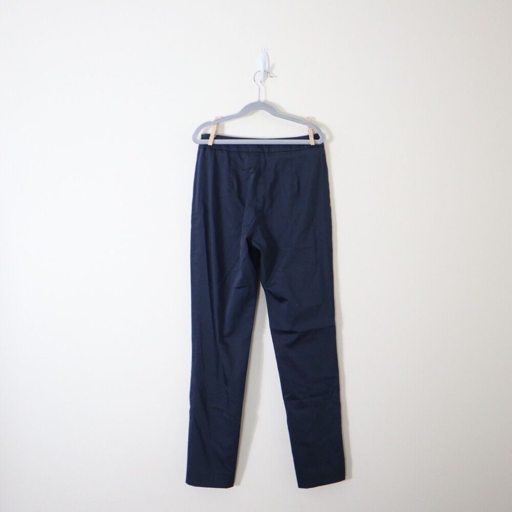 Max Mara US 6 Seam Flat Front Slim Leg Pants Navy Blue Size Zip - Picture 8 of 10